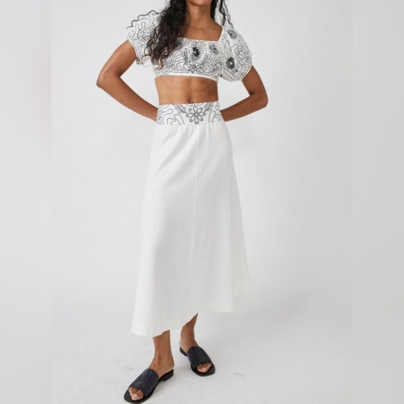 NWT FREE PEOPLE Lotus SKIRT & TOP SET XL White + Black Combo Set - Picture 3 of 10